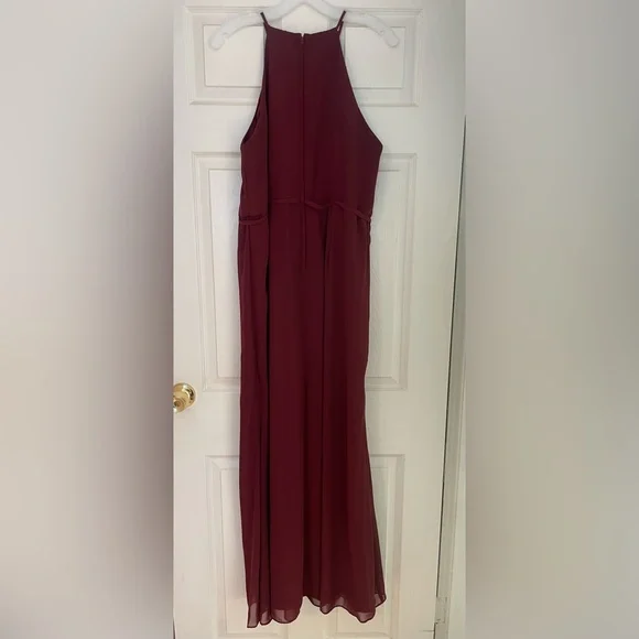 David's Bridal Burgundy Halter Wedding Dress - Picture 7 of 7